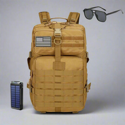 🇺🇸 Urban Commando Kit (Backpack + Solar 33,800 mAh Charger with LED Flashlight + Shades)